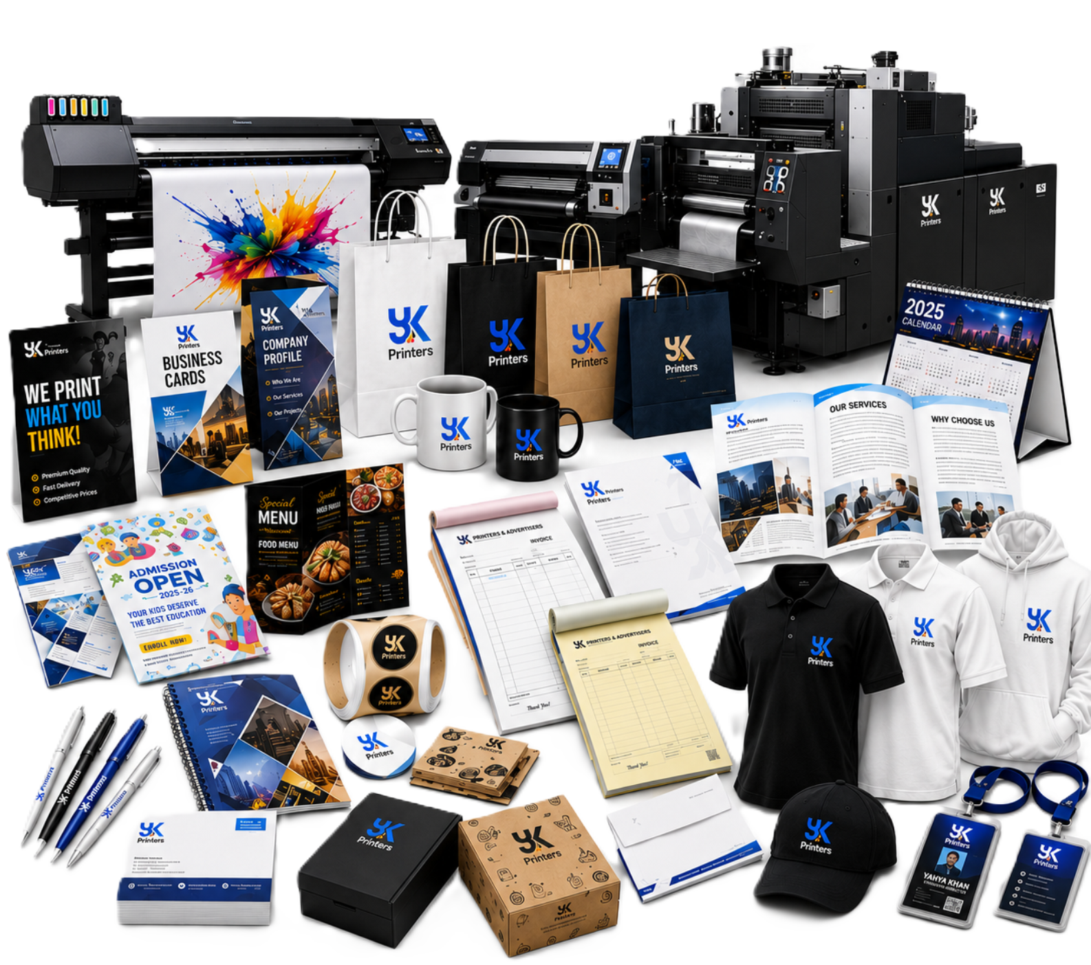 YK Printers printing services and branded printing products